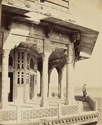 SAMUEL BOURNE (1834-1912) A group of 12 photographs depicting historical landmarks in Agra. 1860s.